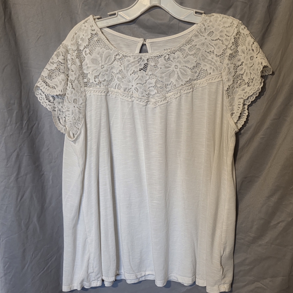 Torrid White Lace Blouse